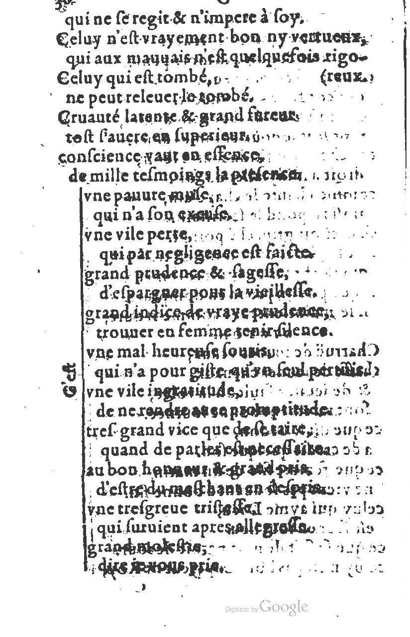 1581 - Nicolas Bonfons  - Trésor des sentences dorées - Princeton