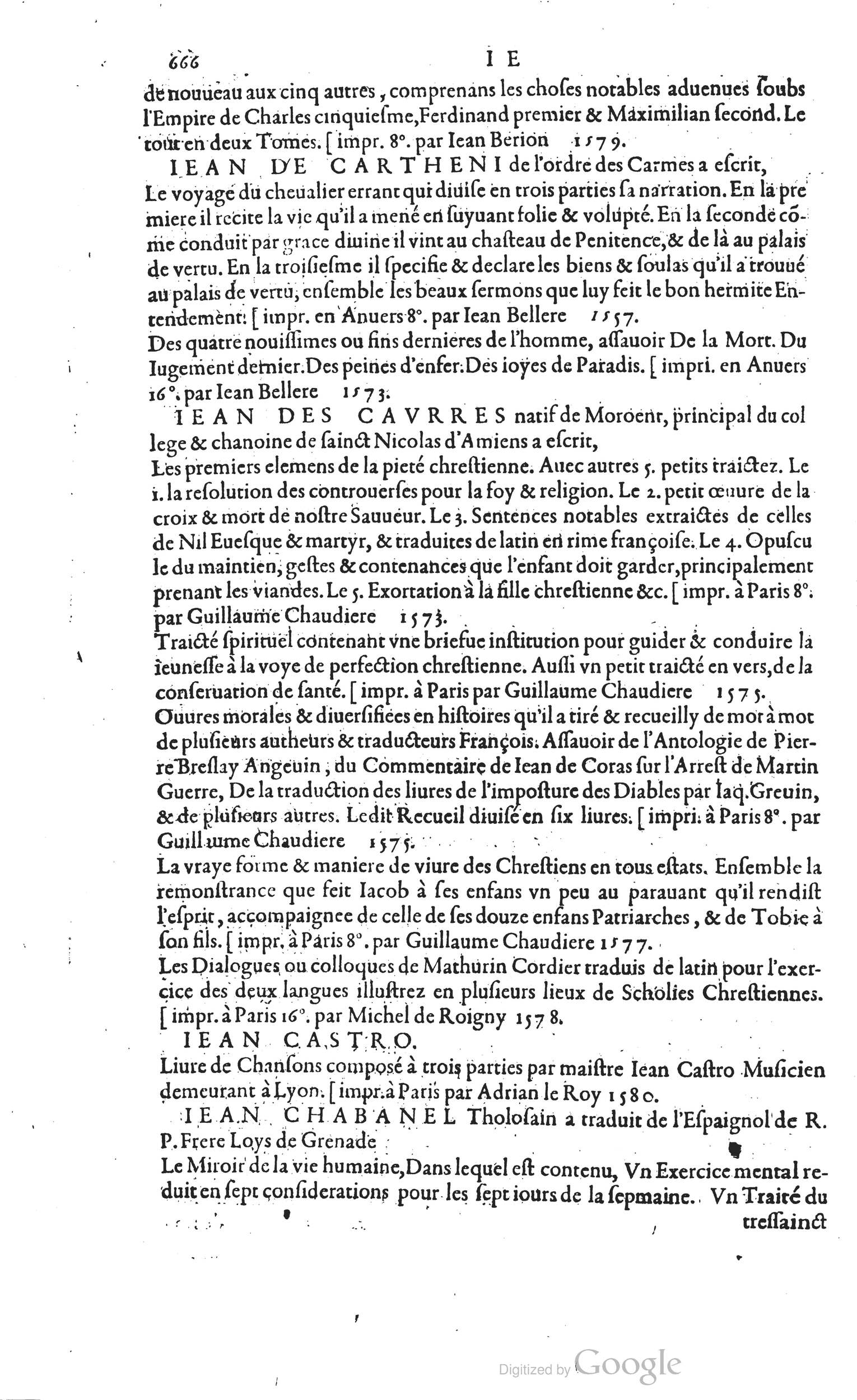 1585 - Barthélemy Honorat - Bibliothèques françaises - BSB Munich