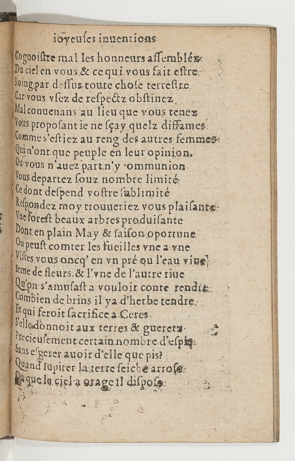 1568c. - Veuve Jean Bonfons - Trésor des joyeuses inventions du parangon de poésies - BnF Arsenal