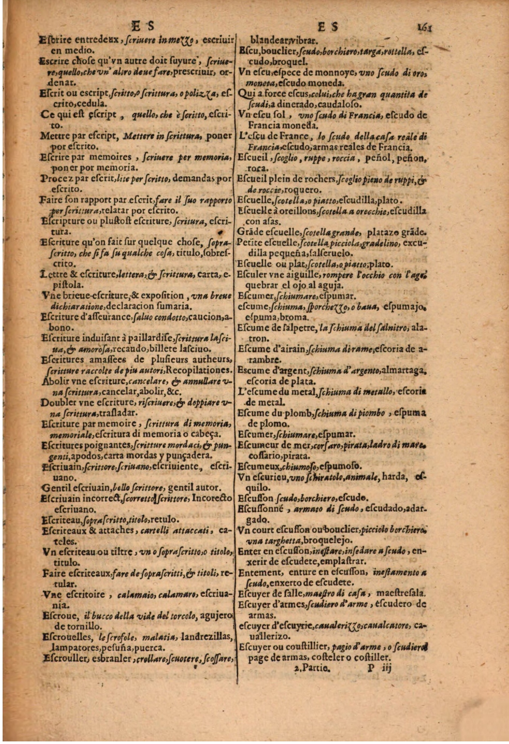 1616 - Pierre de la Rovière - Trésor des trois langues (Seconde partie) - BSB Munich