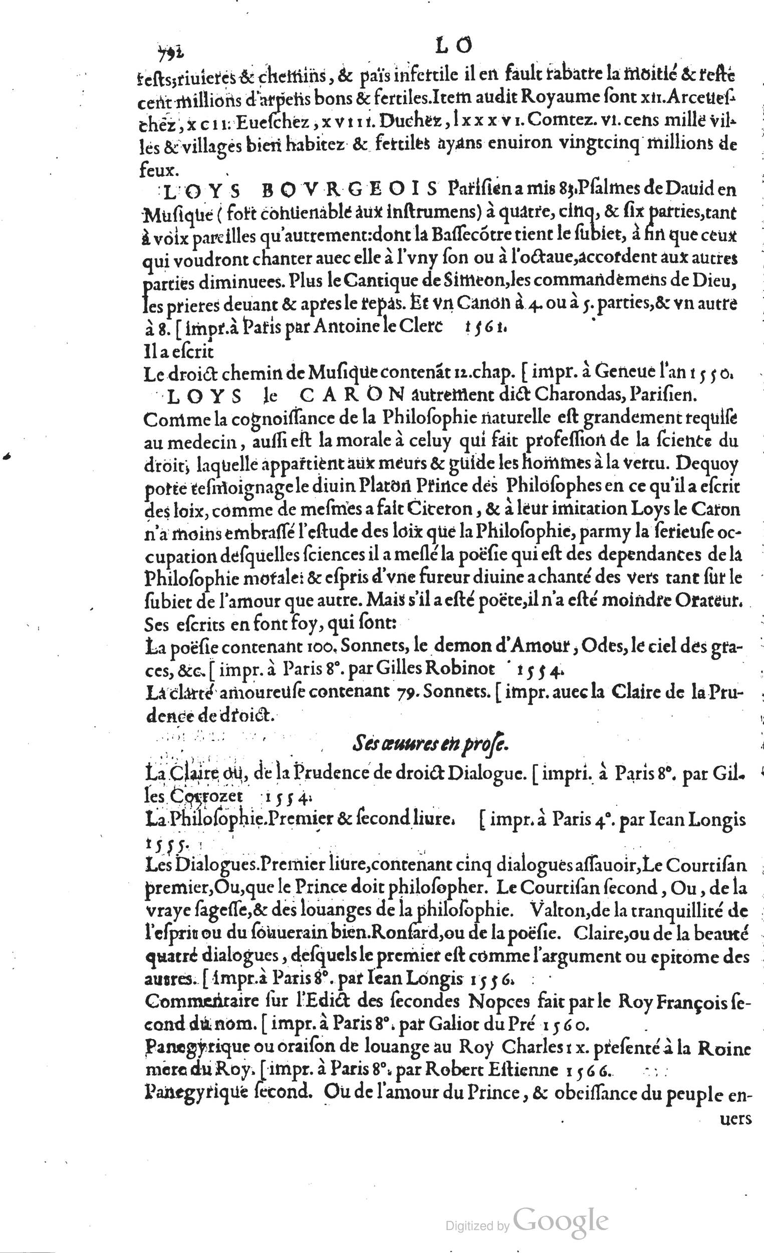 1585 - Barthélemy Honorat - Bibliothèques françaises - BSB Munich