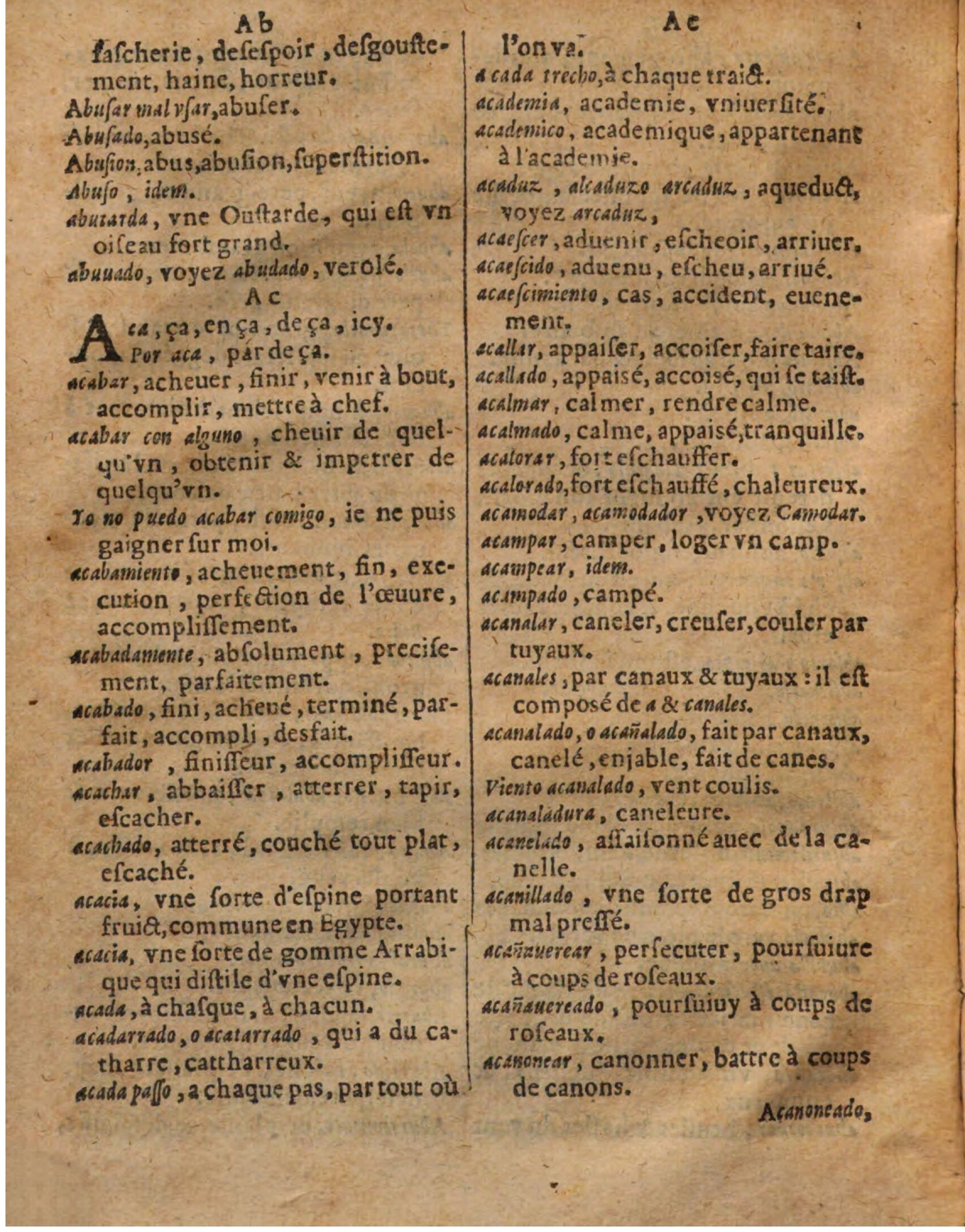 1625 - Hubert Antoine - Trésor des deux langues espagnole et française - Augsbourg