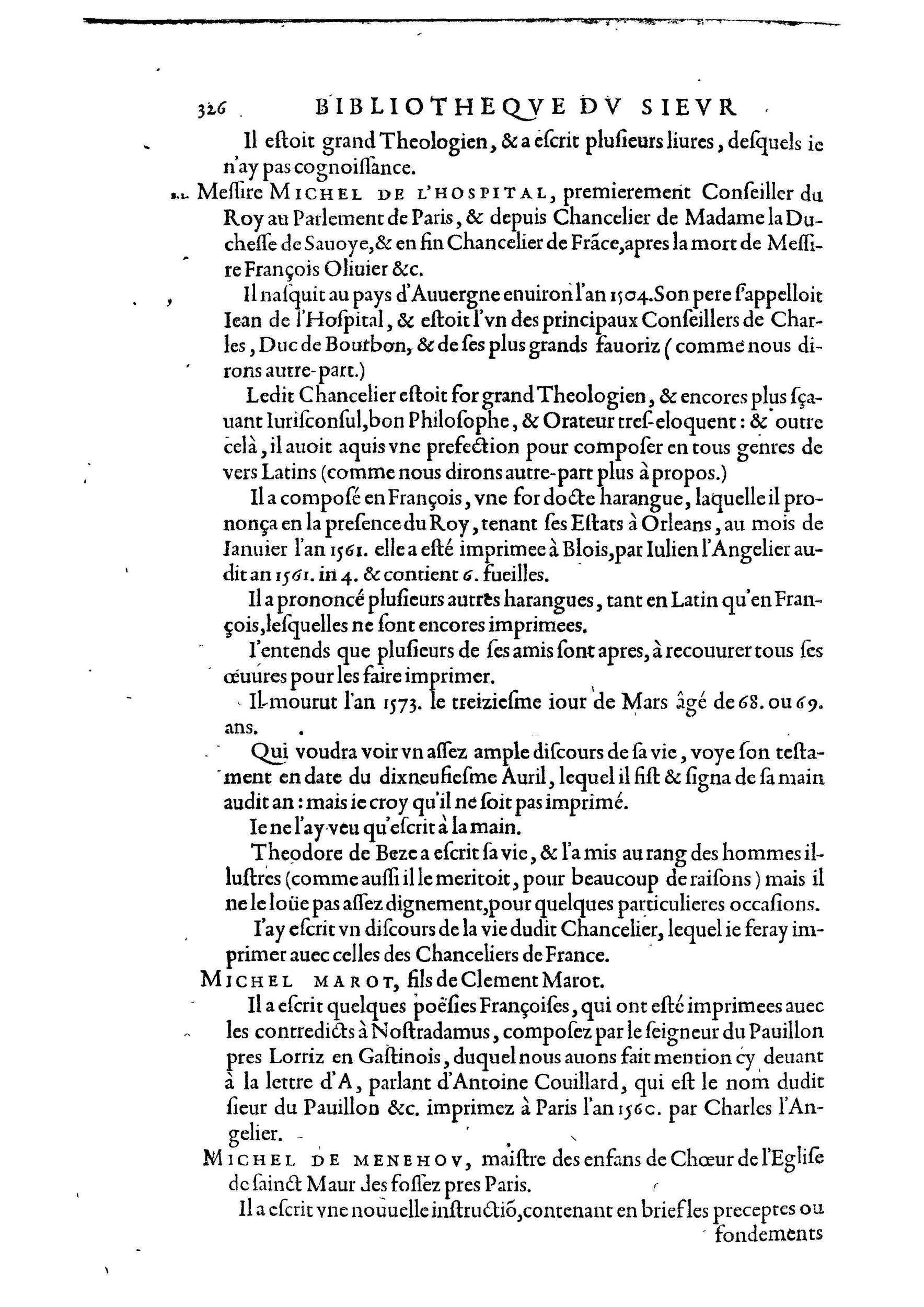 1584 - Abel L&#039;Angelier - Bibliothèques françaises - BnF