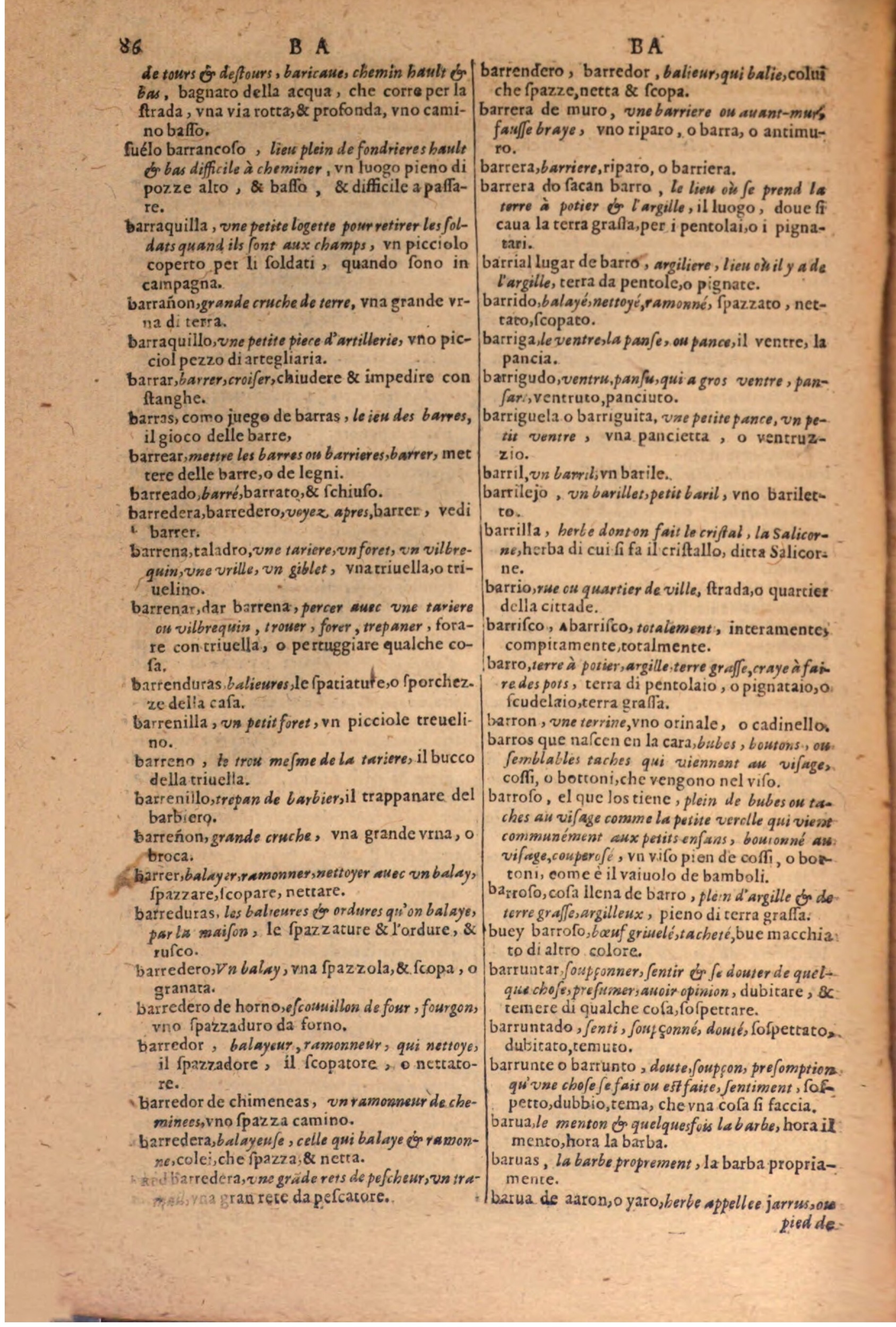 1606 - Samuel Crespin - Thresor des trois langues, francoise, italiene et espagnolle - BSB Munich