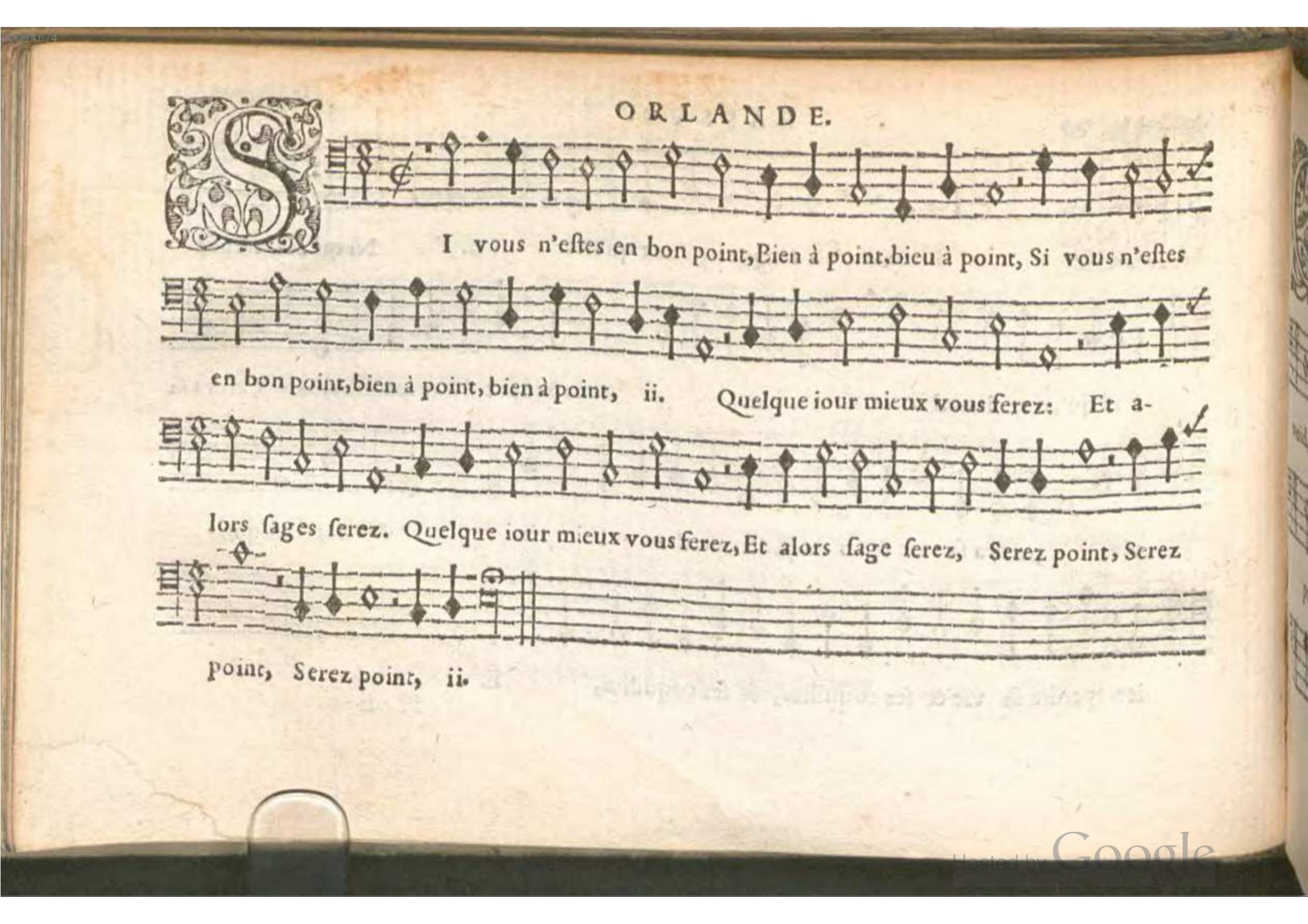 1576 - [Pierre de Saint-André] - Trésor de musique d’Orlande de Lassus Bassus - BSB Munich