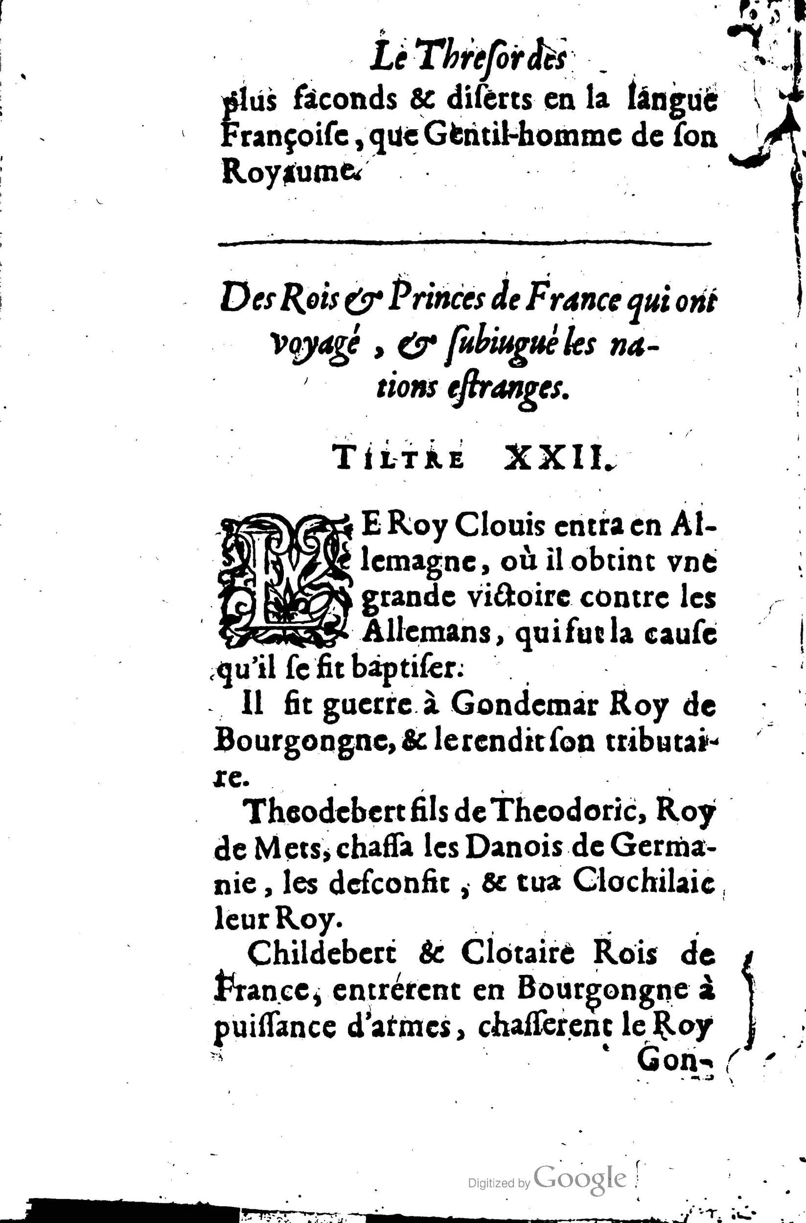 1619 - Jean Corrozet - Trésor des histoires de France - BSB Munich