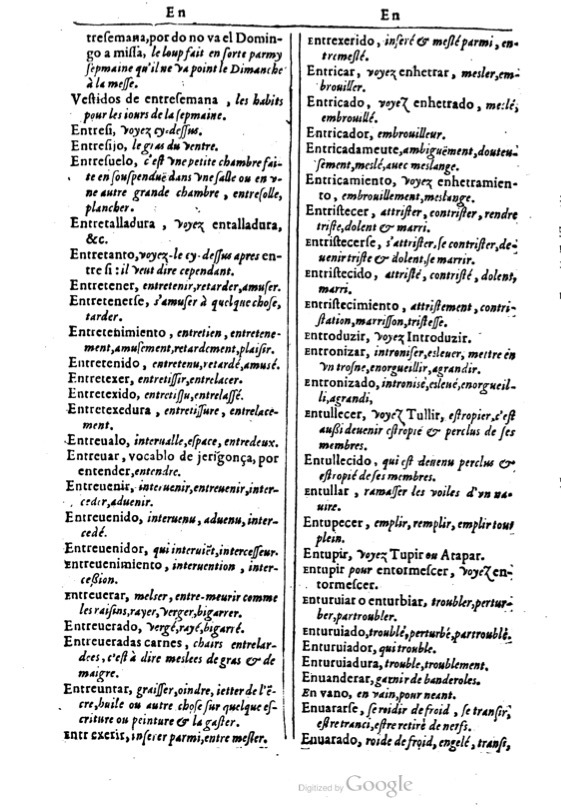 1616 - Veuve Marc Orry - Trésor des deux langues espagnole et française (Première et Seconde parties) - BM Lyon
