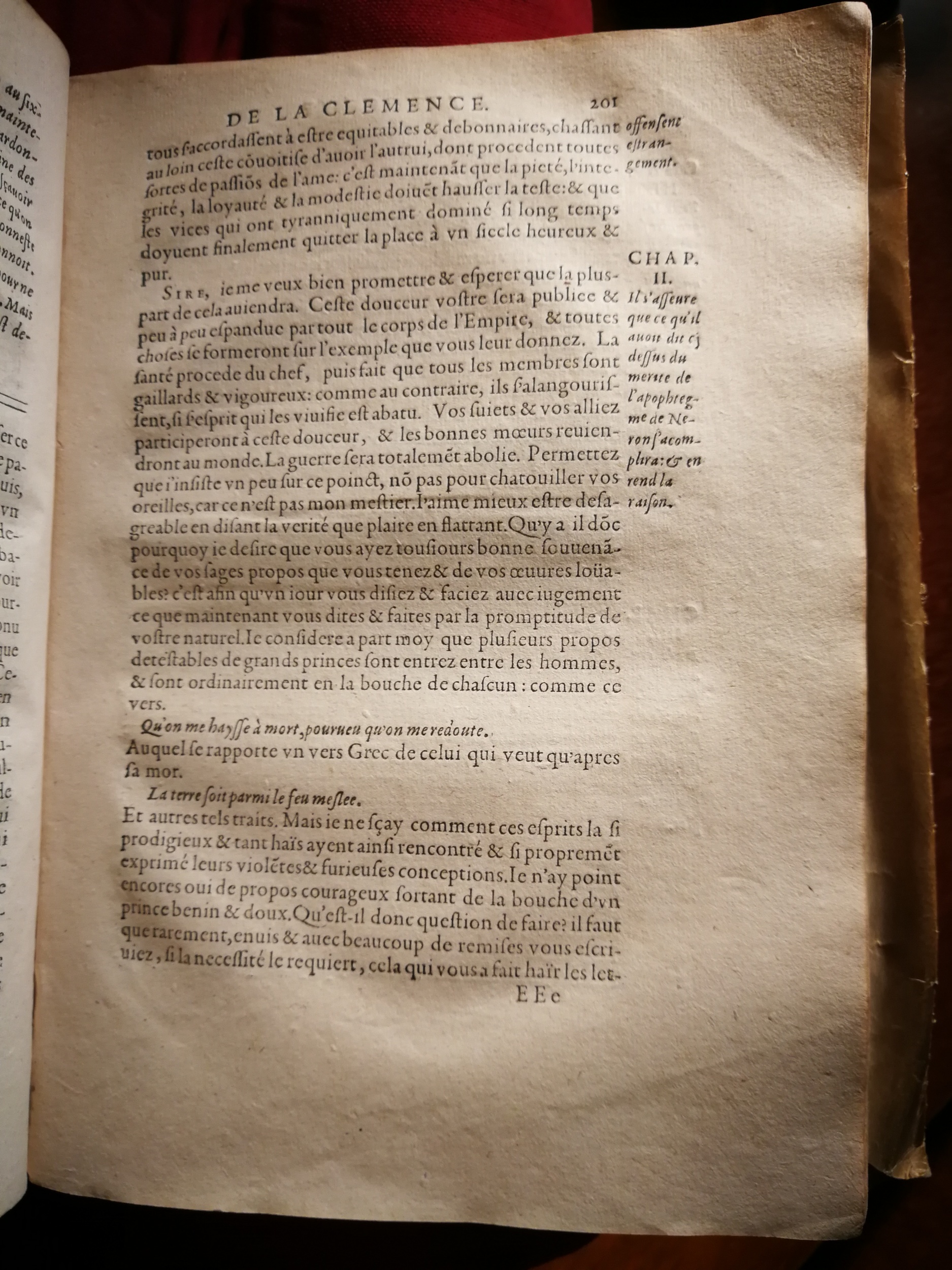 1595 - Jean Houzé - Œuvres morales et mêlées de Sénèque, Trésor de philosophie morale - T. 1 - BnF