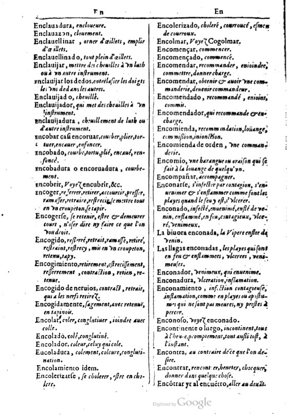 1616 - Veuve Marc Orry - Trésor des deux langues espagnole et française (Première et Seconde parties) - BM Lyon