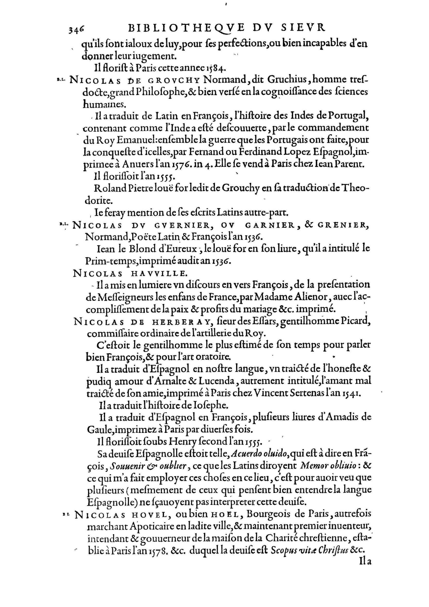 1584 - Abel L&#039;Angelier - Bibliothèques françaises - BnF