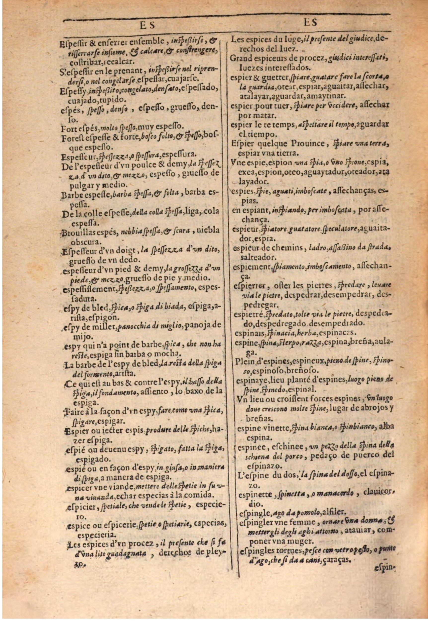 1609 - Philippe Albert et Alexandre Pernet - Trésor des trois langues française, italienne et espagnole (Seconde partie) - BSB Munich