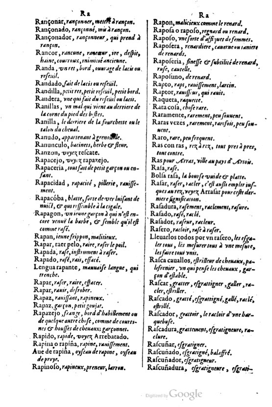 1621 - Adrian Tiffaine - Trésor des deux langues espagnole et française - BM Lyon