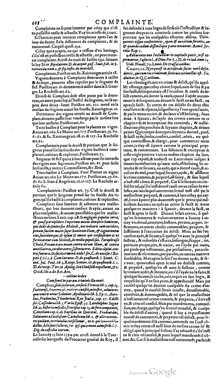 1629 - Veuve Nicolas Buon - Trésor du droit français (21754 T. 1) - BM Lyon