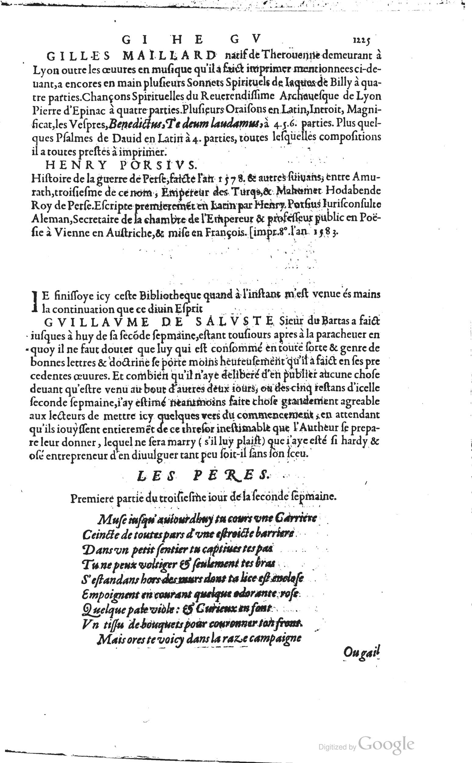 1585 - Barthélemy Honorat - Bibliothèques françaises - BSB Munich