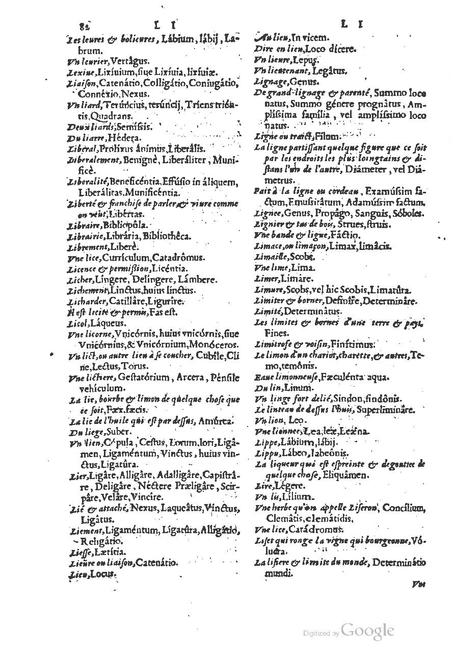 1558 - Guillaume Rouillé - Trésor des mots et traits français - BSB Munich