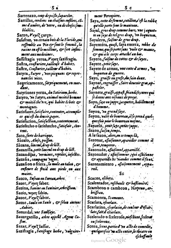 1616 - Veuve Marc Orry - Trésor des deux langues espagnole et française (Première et Seconde parties) - BM Lyon