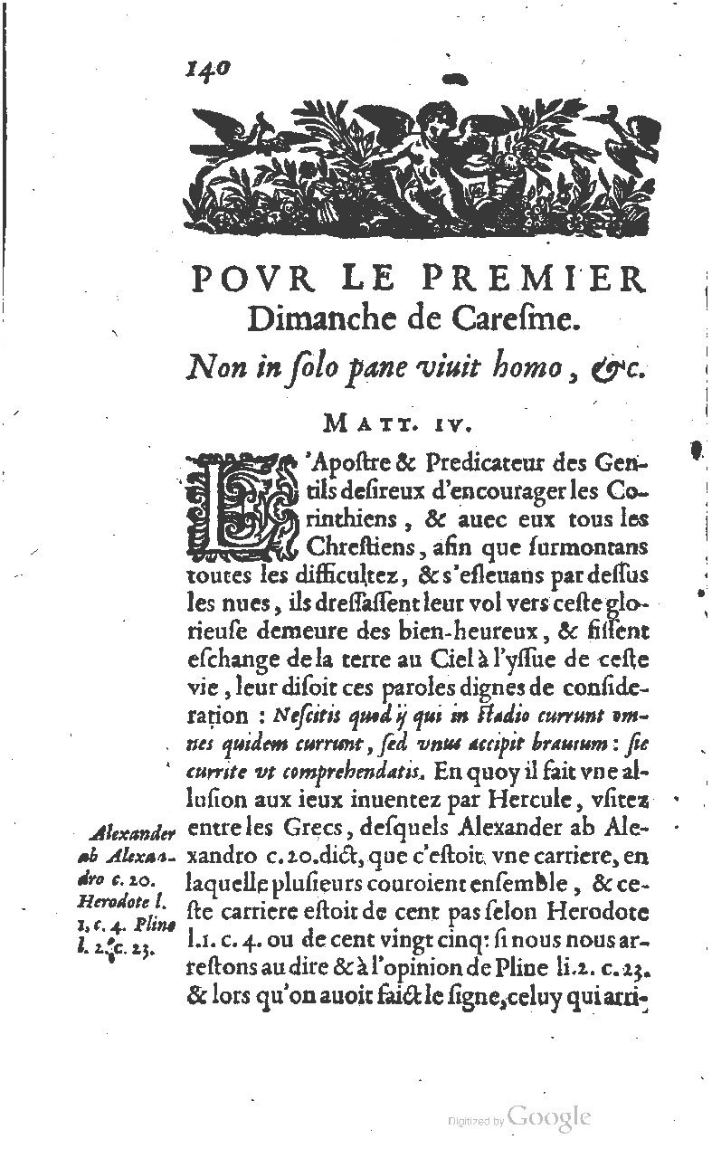 1607 - Nicolas Du Fossé - Trésor quadragésimal - T 01 - BM Lyon