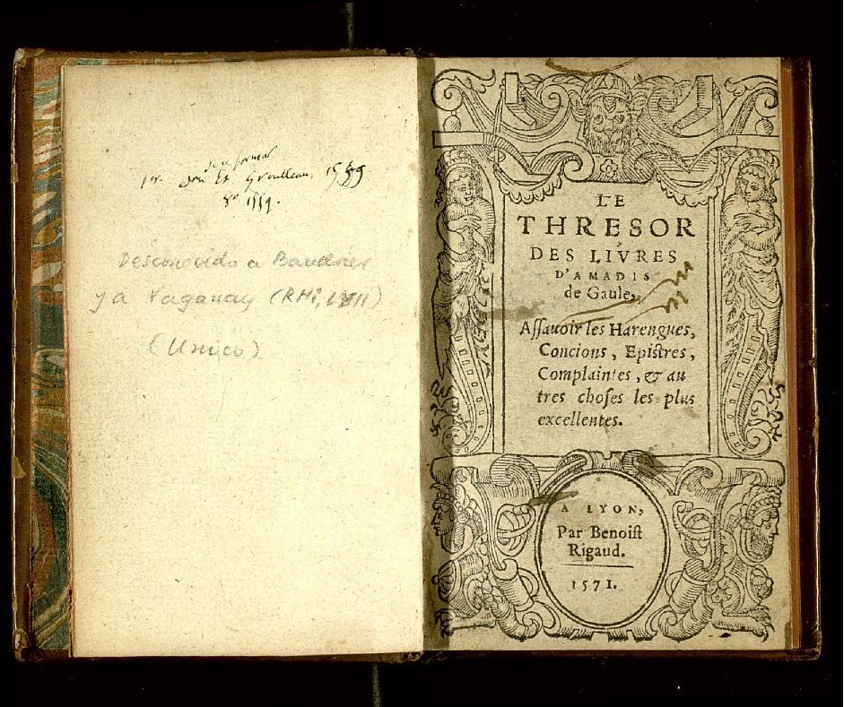 1571 - François Durelle et Benoît Rigaud - Trésor des Amadis - RAE Madrid 1571 - François Durelle et Benoît Rigaud - Trésor des Amadis - RAE Madrid