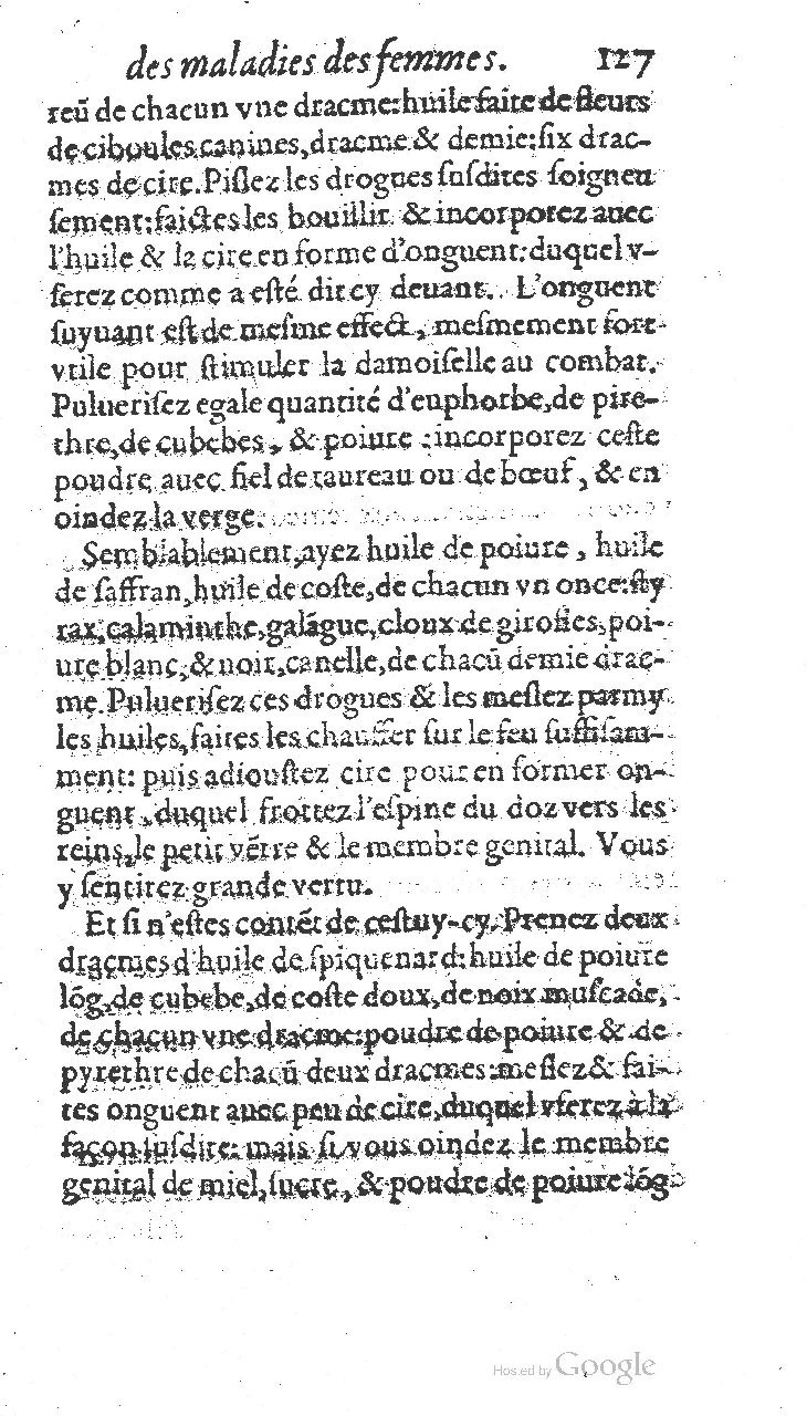 1585 - Jacques du Puis - Trésor des remèdes secrets pour les maladies des femmes - BnF