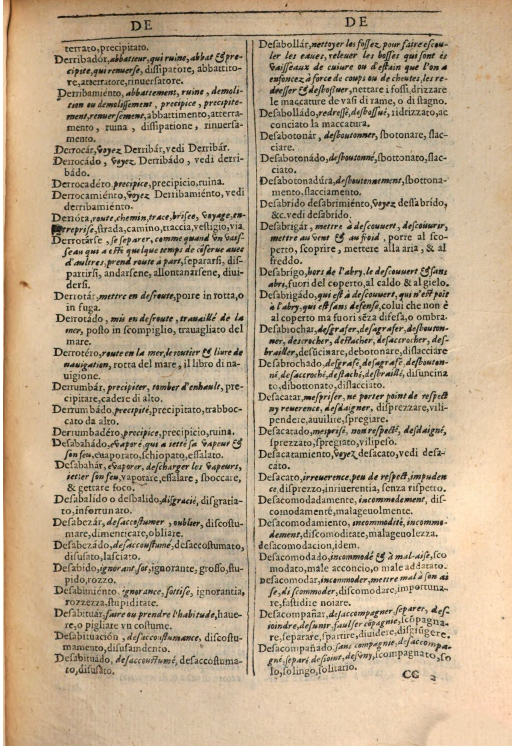 1609 - Philippe Albert et Alexandre Pernet - Trésor des trois langues française, italienne et espagnole (Première partie) - BSB Munich