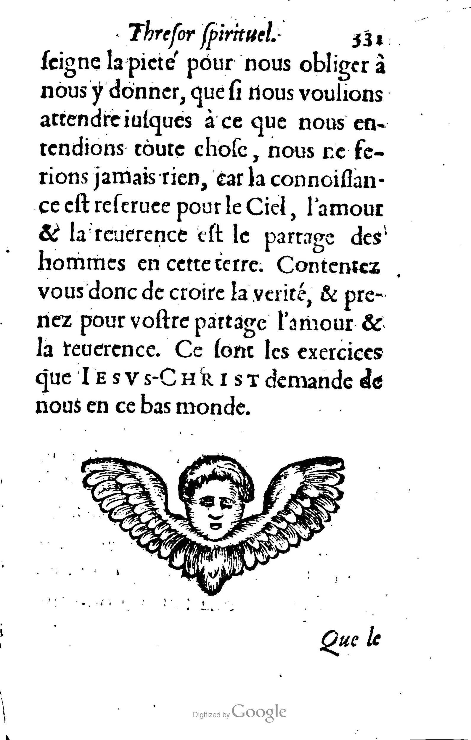 1633 - François Waudré - Trésor spirituel contenant les excellences du christianisme - BM Lyon