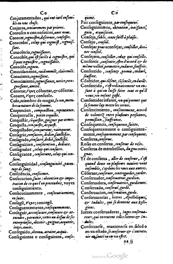 1621 - Adrian Tiffaine - Trésor des deux langues espagnole et française - BM Lyon