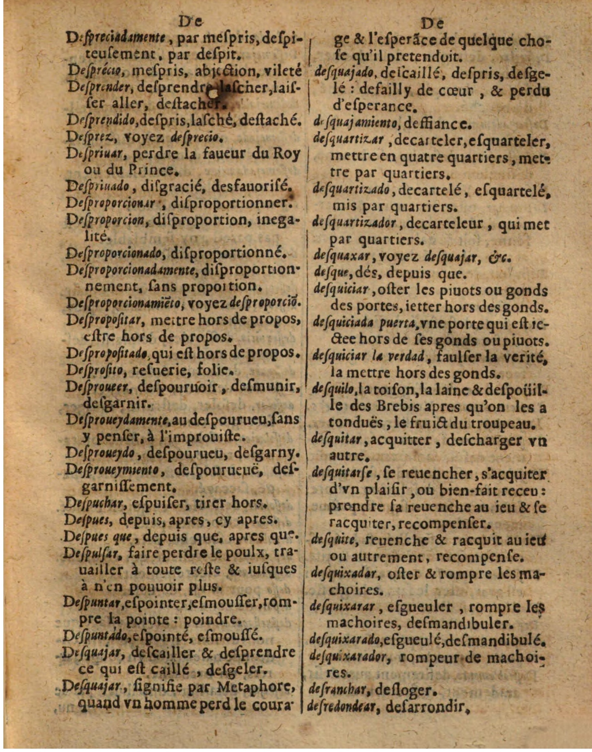 1625 - Hubert Antoine - Trésor des deux langues espagnole et française - Augsbourg