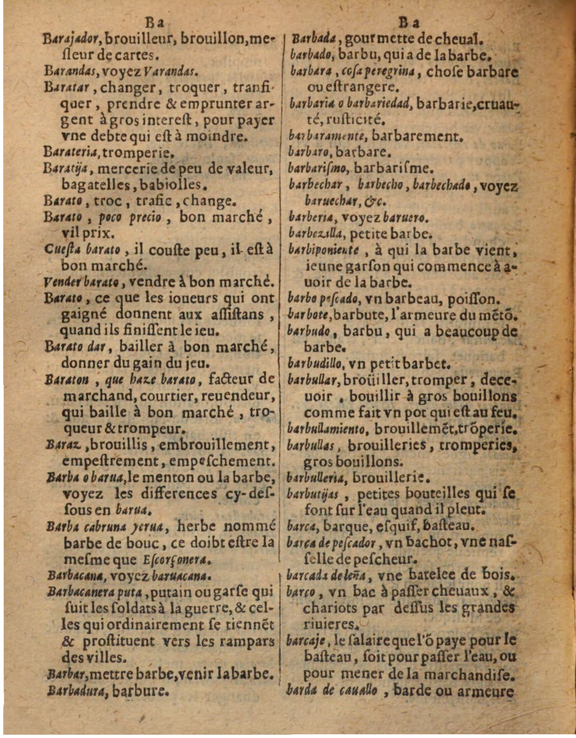 1625 - Hubert Antoine - Trésor des deux langues espagnole et française - Augsbourg
