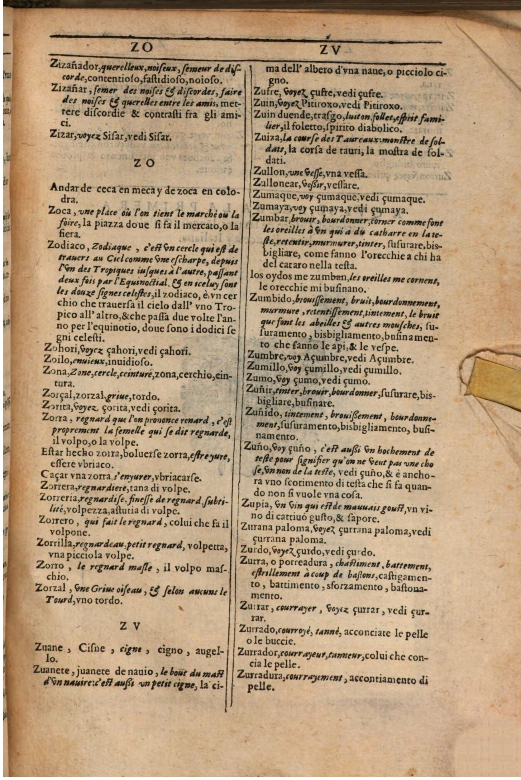 1609 - Philippe Albert et Alexandre Pernet - Trésor des trois langues française, italienne et espagnole (Première partie) - BSB Munich