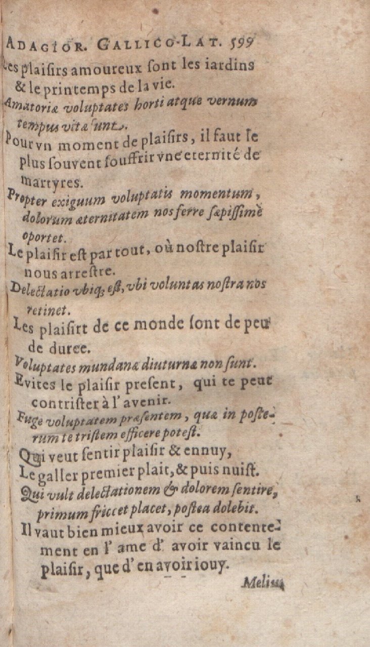 1612 - Dominicus Custos - Trésor des proverbes français  - Bibliopol-Olomuc