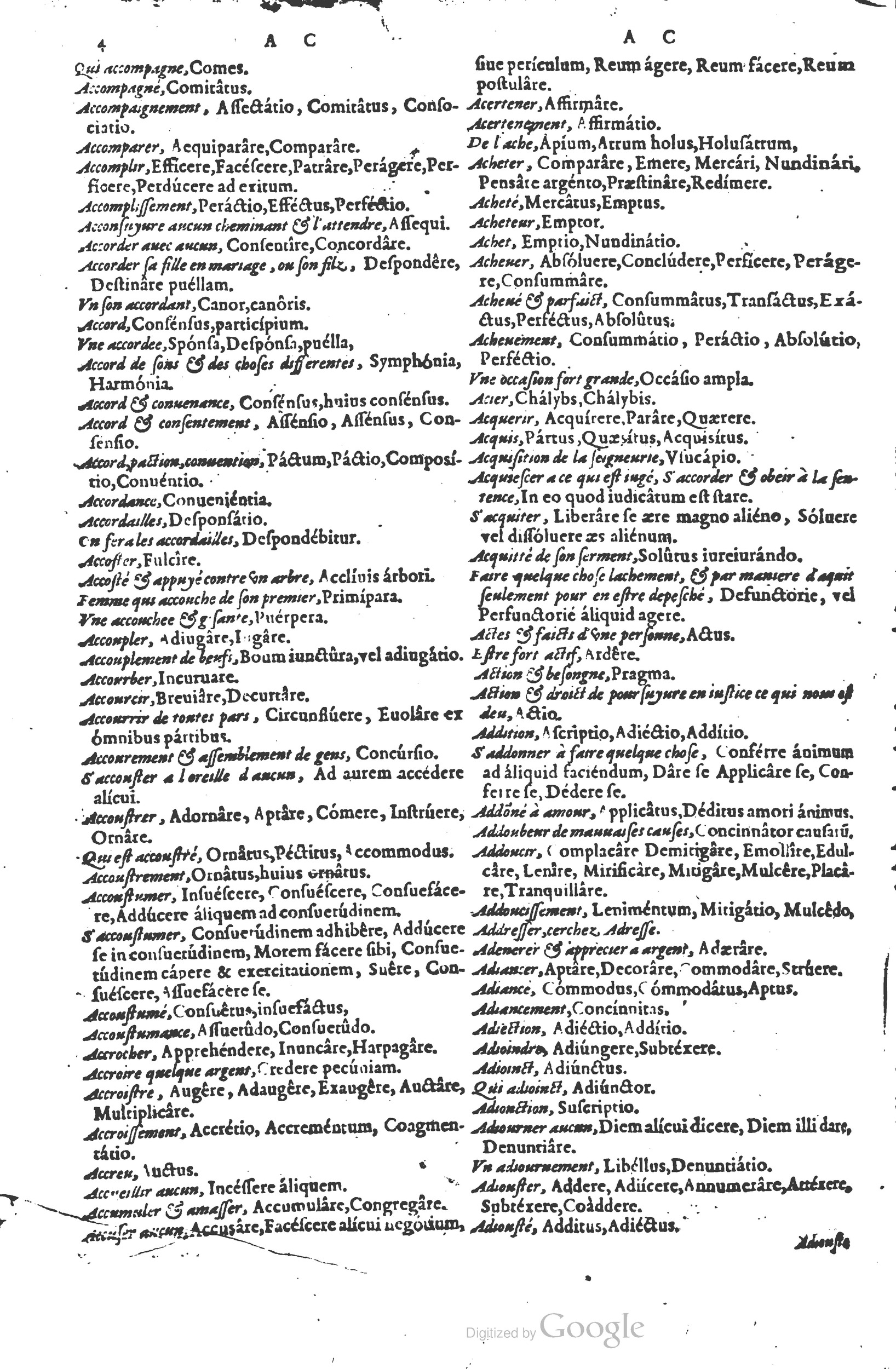 1578 - Louis Cloquemin - Trésor des mots et traits français - BSB Munich