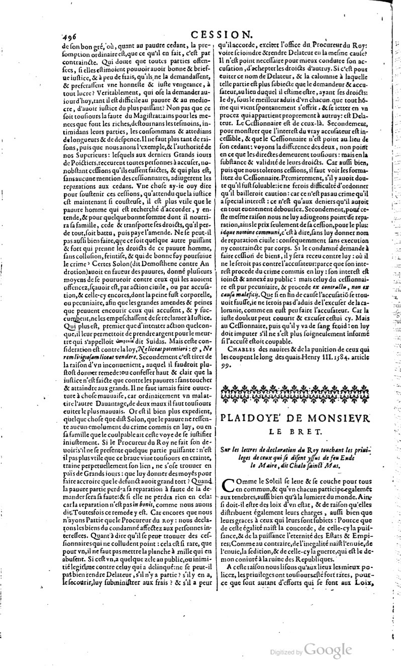 1629 - Veuve Nicolas Buon - Trésor du droit français (29620 T. 1) - BM Lyon