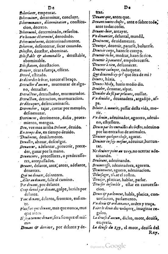 1621 - Adrian Tiffaine - Trésor des deux langues espagnole et française - BM Lyon