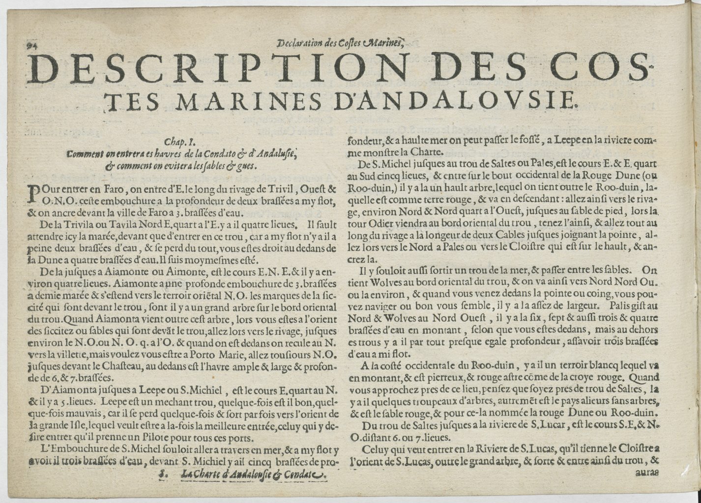 1601 - Bonaventure d’Aseville - Trésorerie ou cabinet de route marinesque - BnF 1601 - Bonaventure d’Aseville - Trésorerie ou cabinet de route marinesque - BnF