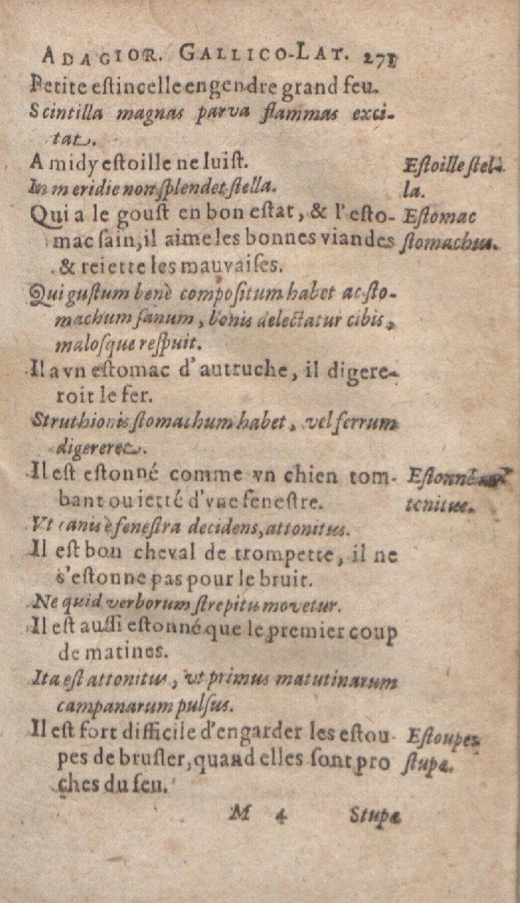1612 - Dominicus Custos - Trésor des proverbes français  - Bibliopol-Olomuc