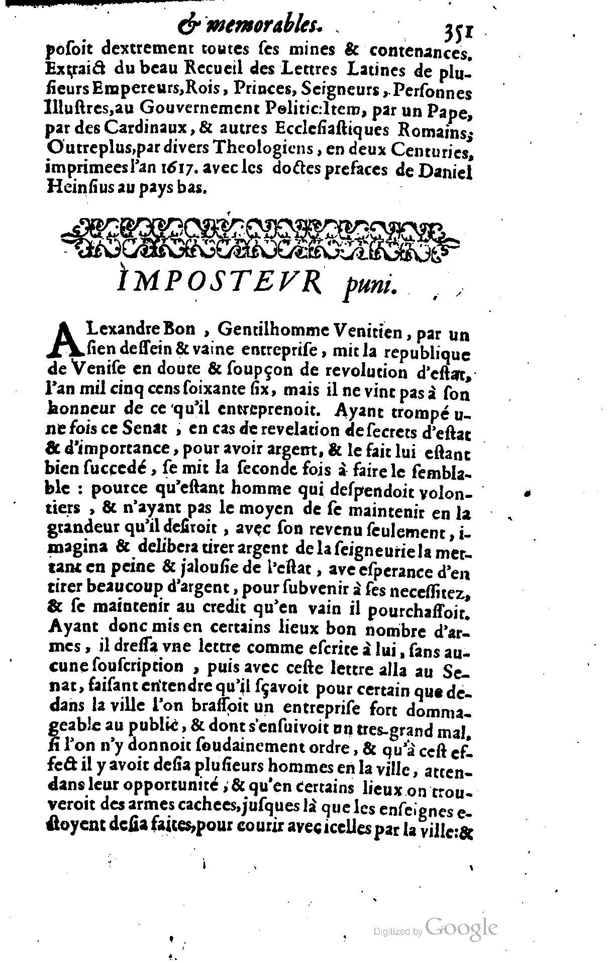 1628 - Jacques Crespin - Trésor d’histoires admirables et mémorables - BSB Munich