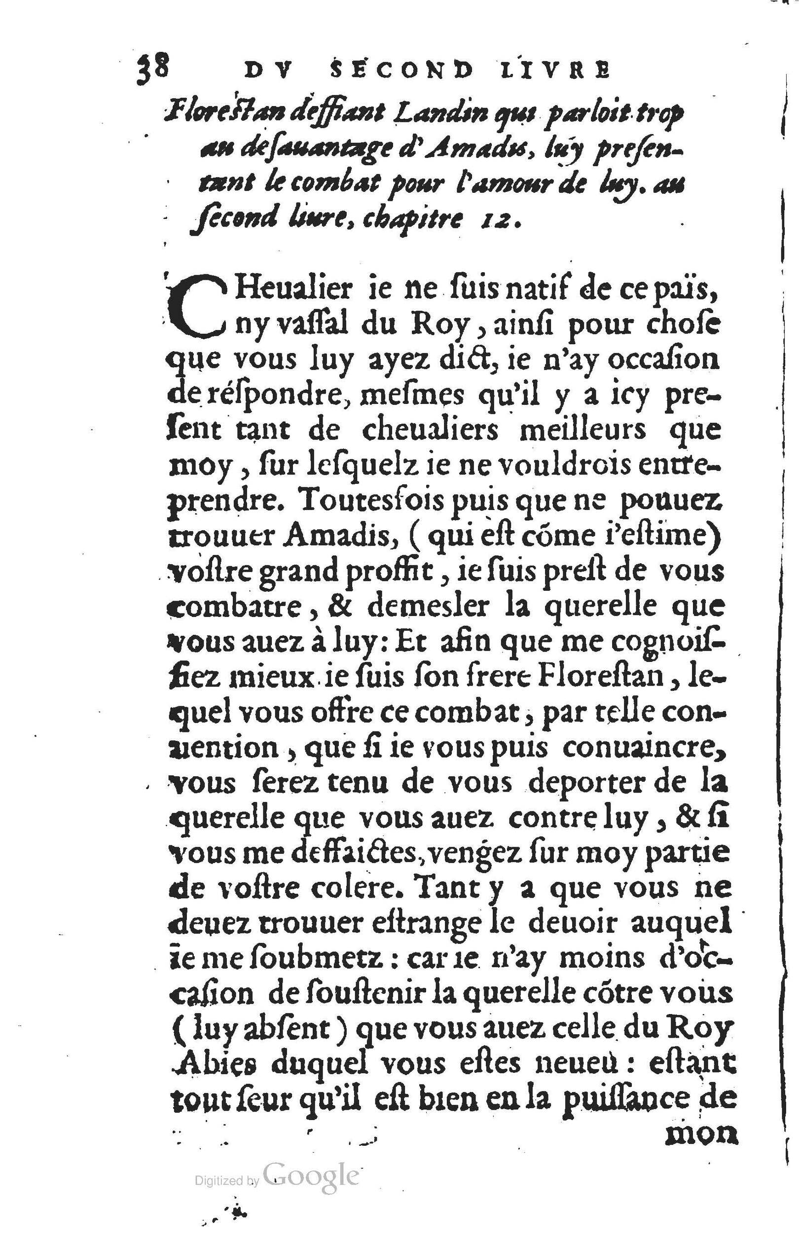 1560 - Jean d’Ogerolles et Gabriel Cotier Lyon - Trésor des Amadis - BSB Munich