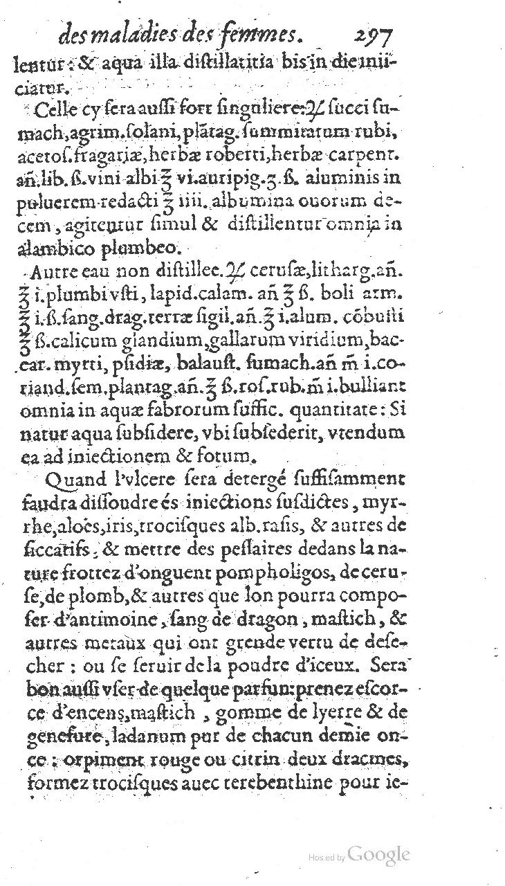 1585 - Jacques du Puis - Trésor des remèdes secrets pour les maladies des femmes - BnF