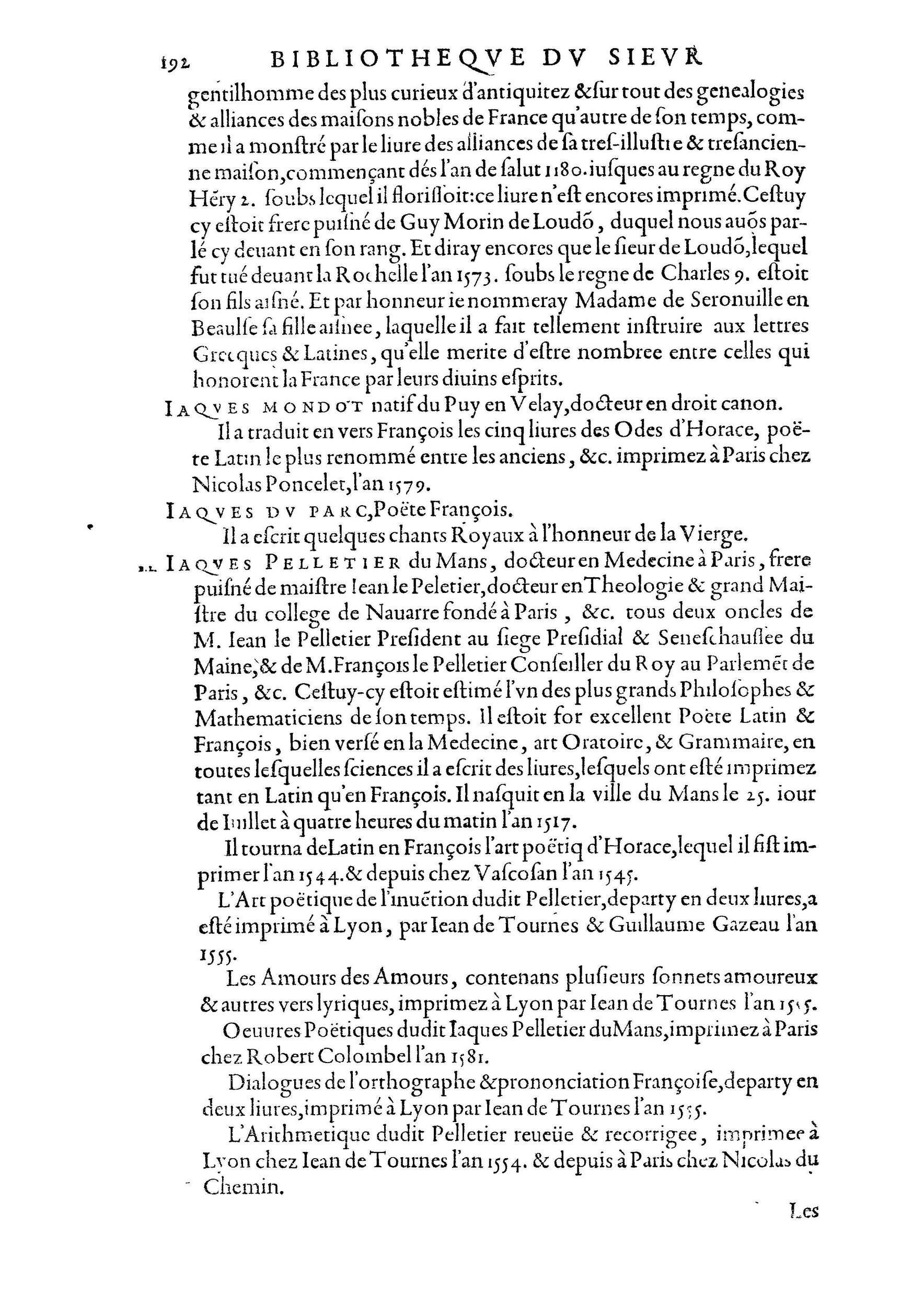 1584 - Abel L&#039;Angelier - Bibliothèques françaises - BnF