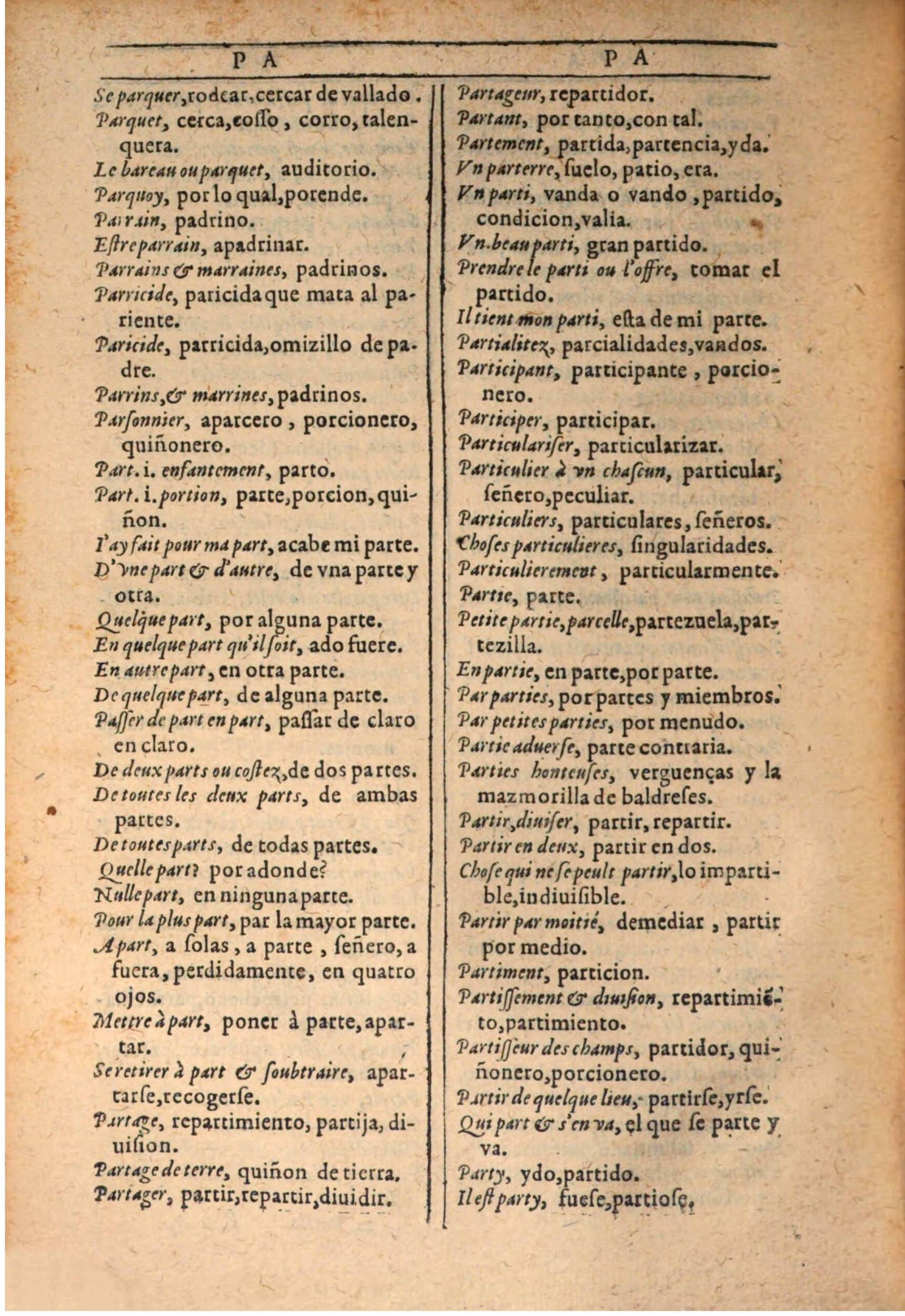 1607 - Marc Orry - Trésor des deux langues espagnole et française (Seconde partie) - BSB Munich