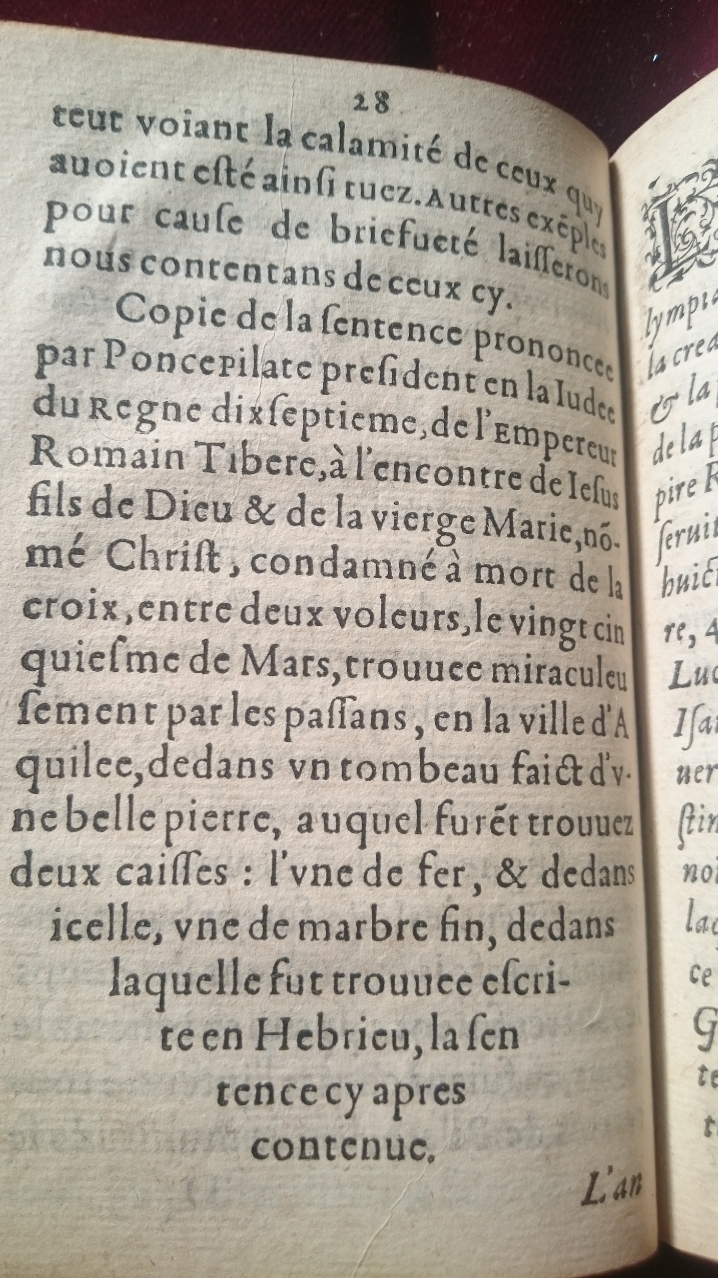 1581 - Guillaume Julien - Trésor de Ponce Pilate - Douai Quincy