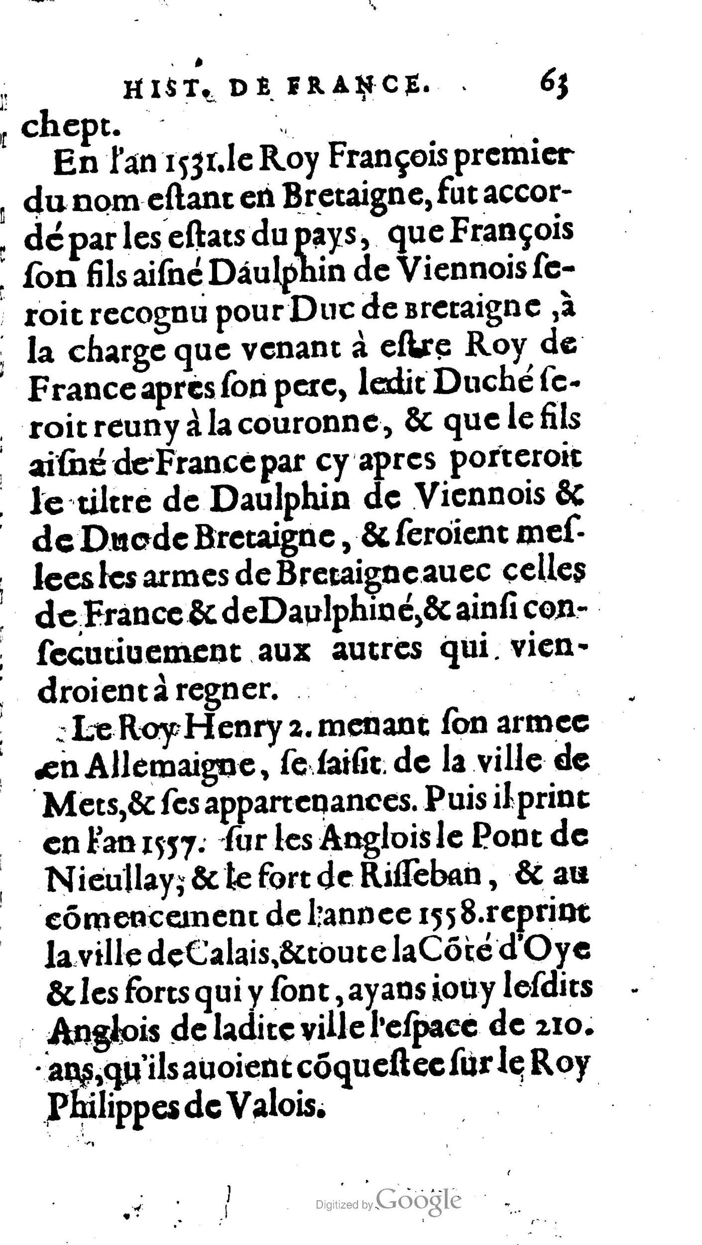 1604 - Galiot Corrozet - Trésor des histoires de France - BNC Florence 1604 - Galiot Corrozet - Trésor des histoires de France - BNC Florence