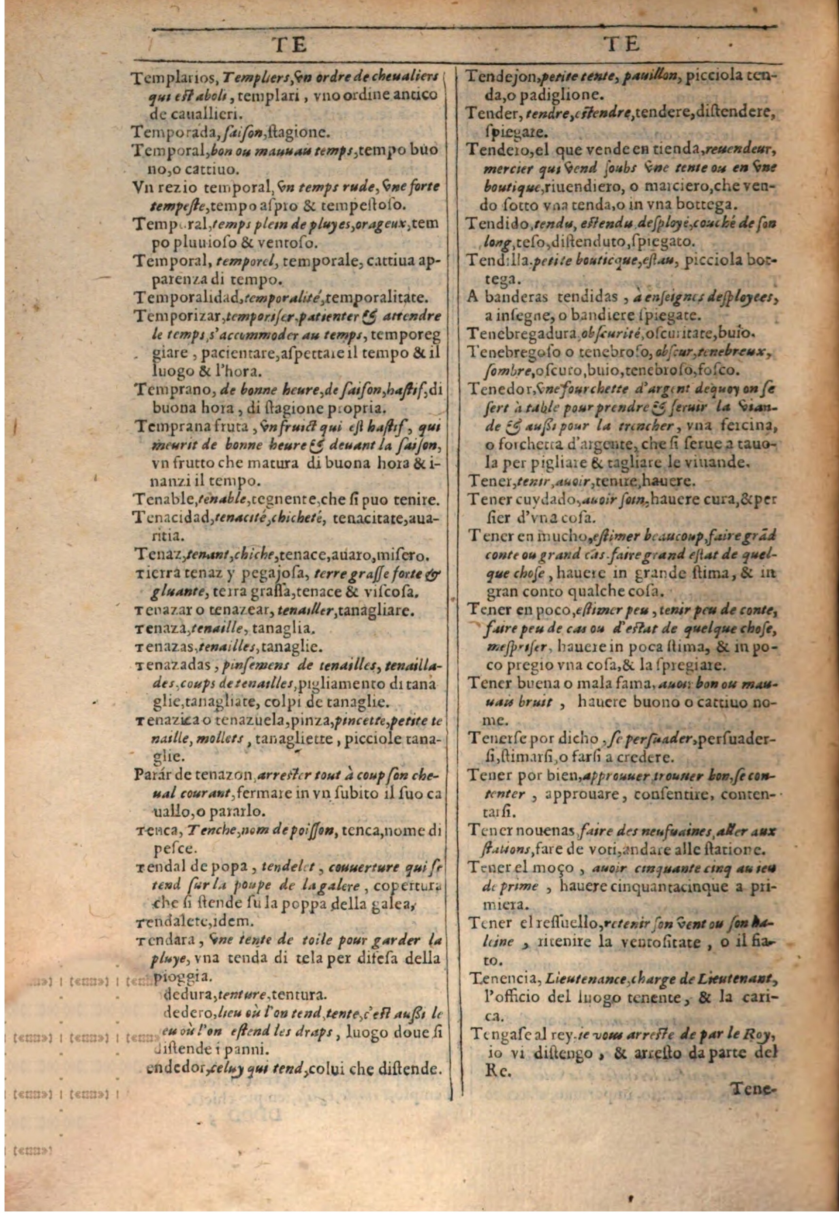 1609 - Philippe Albert et Alexandre Pernet - Trésor des trois langues française, italienne et espagnole (Première partie) - BSB Munich 1609 - Philippe Albert et Alexandre Pernet - Trésor des trois langues française, italienne et espagnole (Première partie) - BSB Munich