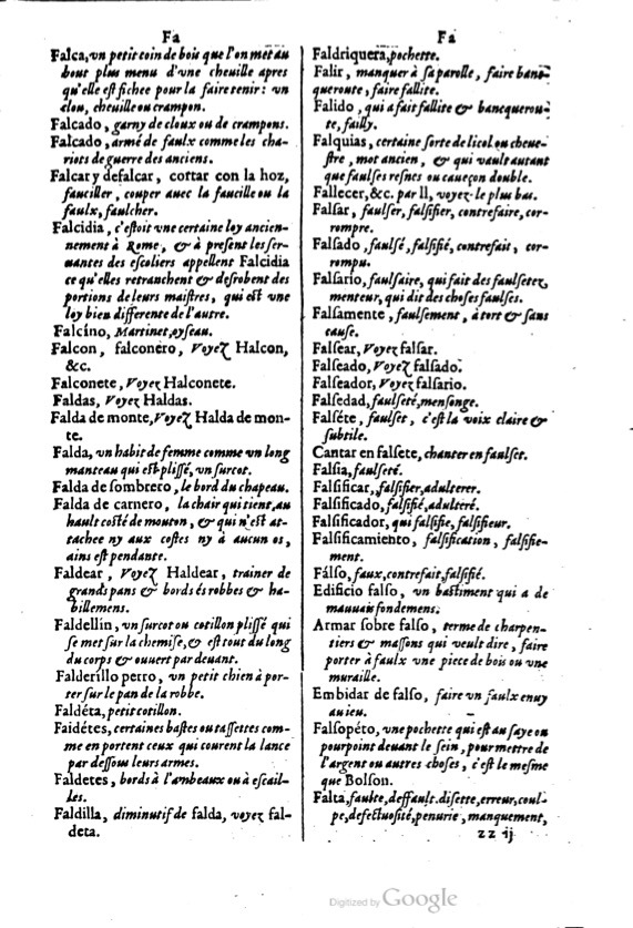 1621 - Adrian Tiffaine - Trésor des deux langues espagnole et française - BM Lyon