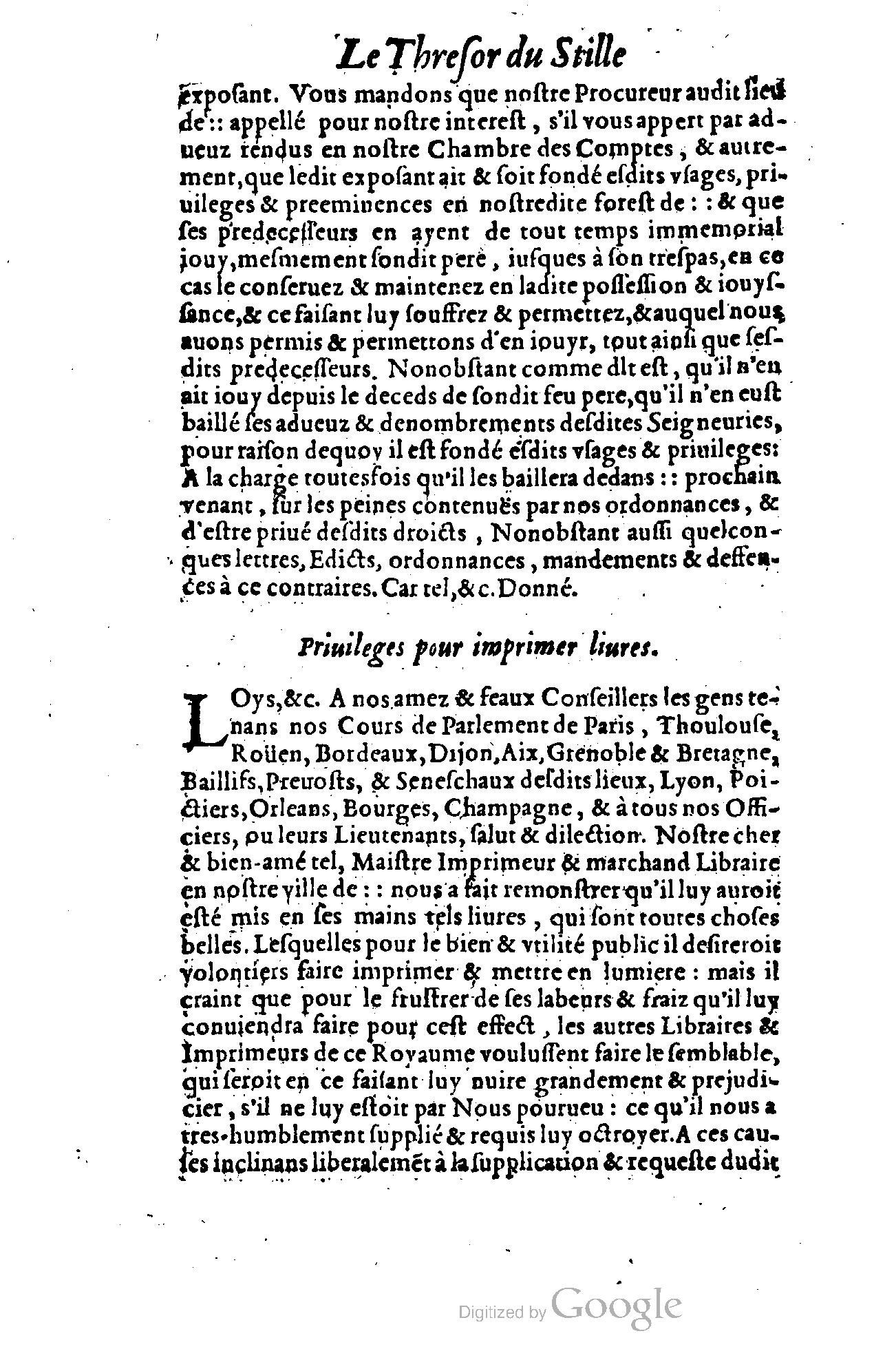 1614 - Jean Richer - Trésor du nouveau style et protocole de la chancellerie de France - BSB Munich