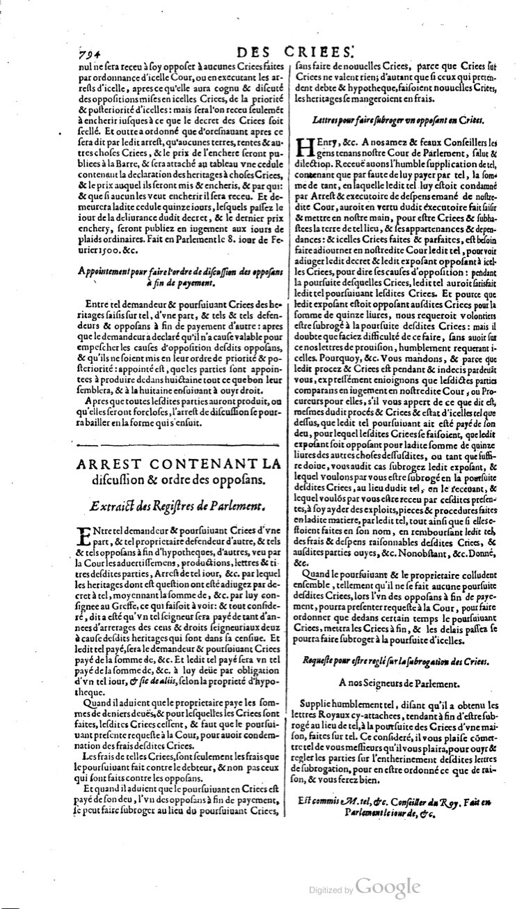1629 - Veuve Nicolas Buon - Trésor du droit français (21754 T. 1) - BM Lyon