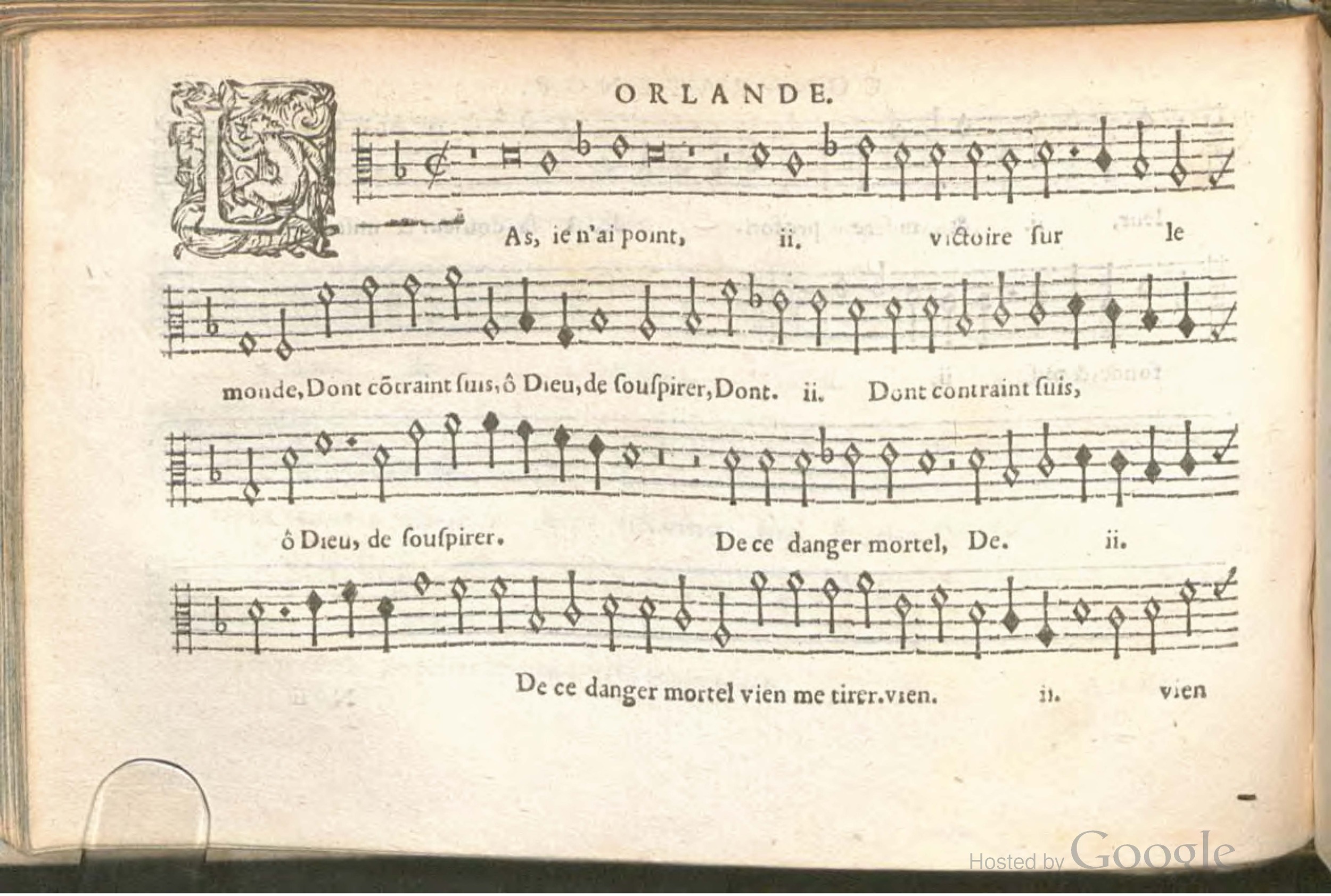 1576 - [Pierre de Saint-André] - Trésor de musique d’Orlande de Lassus Contratenor - BSB Munich