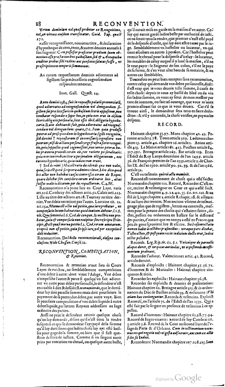 1629 - Veuve Nicolas Buon - Trésor du droit français (21754 T. 3) - BM Lyon