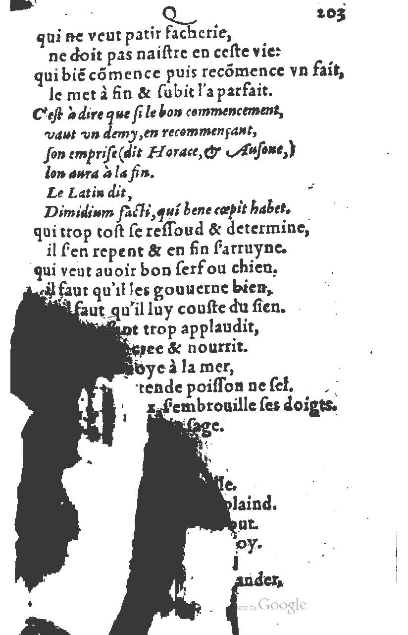 1581 - Nicolas Bonfons  - Trésor des sentences dorées - Princeton