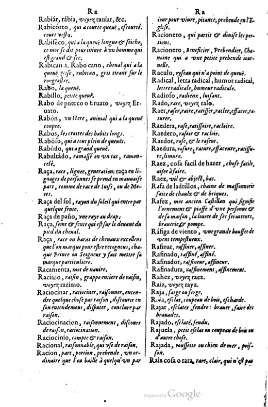 1621 - Adrian Tiffaine - Trésor des deux langues espagnole et française - BM Lyon